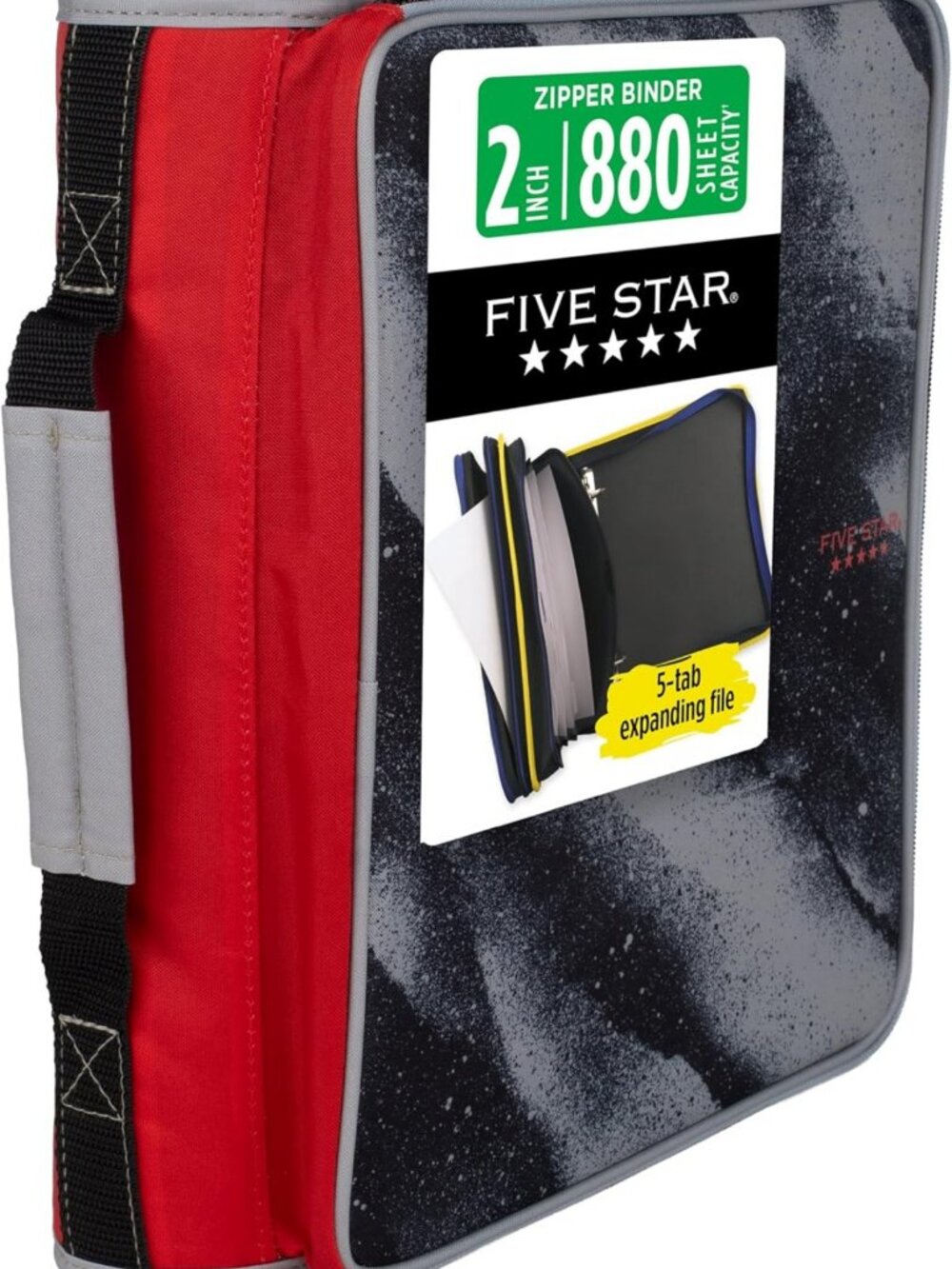 2-Inch Zipper Binder Organizer with 5-Tab Expanding File & 850 Sheet Capacity